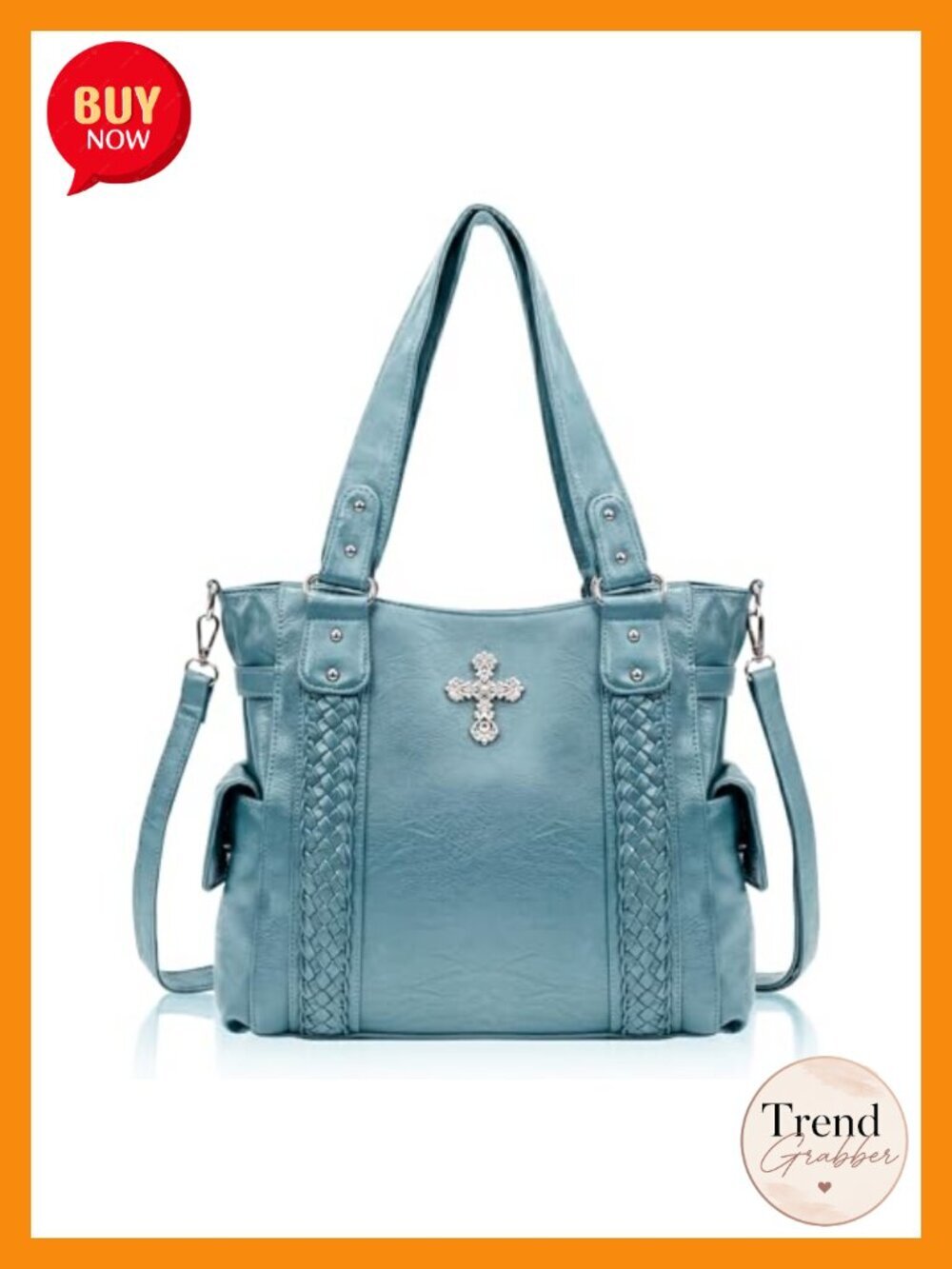 Faux Leather Western Hobo Bag with Crossbody Strap Large Tote